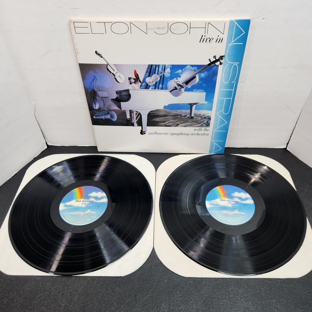 Elton John Live in Australia Melbourne Symphony Orchestra 2 LP Vinyl MCA2-8022